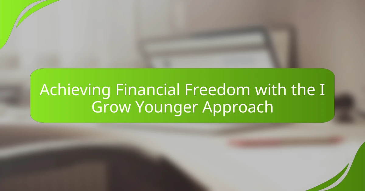 Achieving Financial Freedom with the I Grow Younger Approach