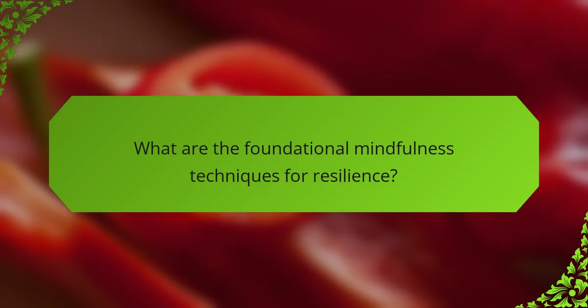 What are the foundational mindfulness techniques for resilience?