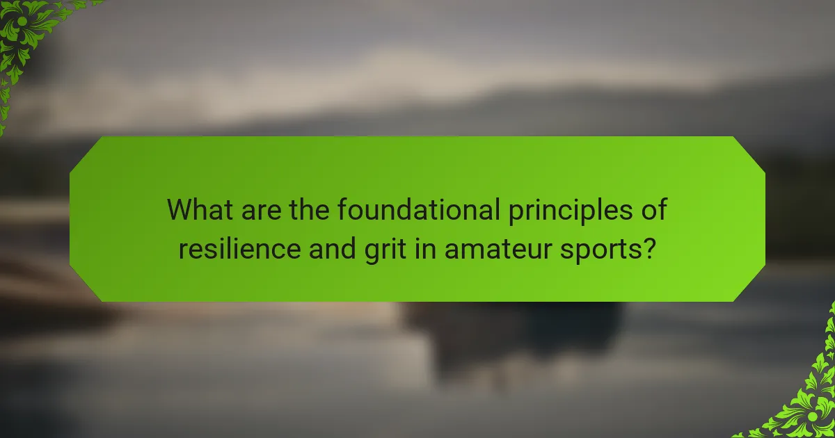What are the foundational principles of resilience and grit in amateur sports?