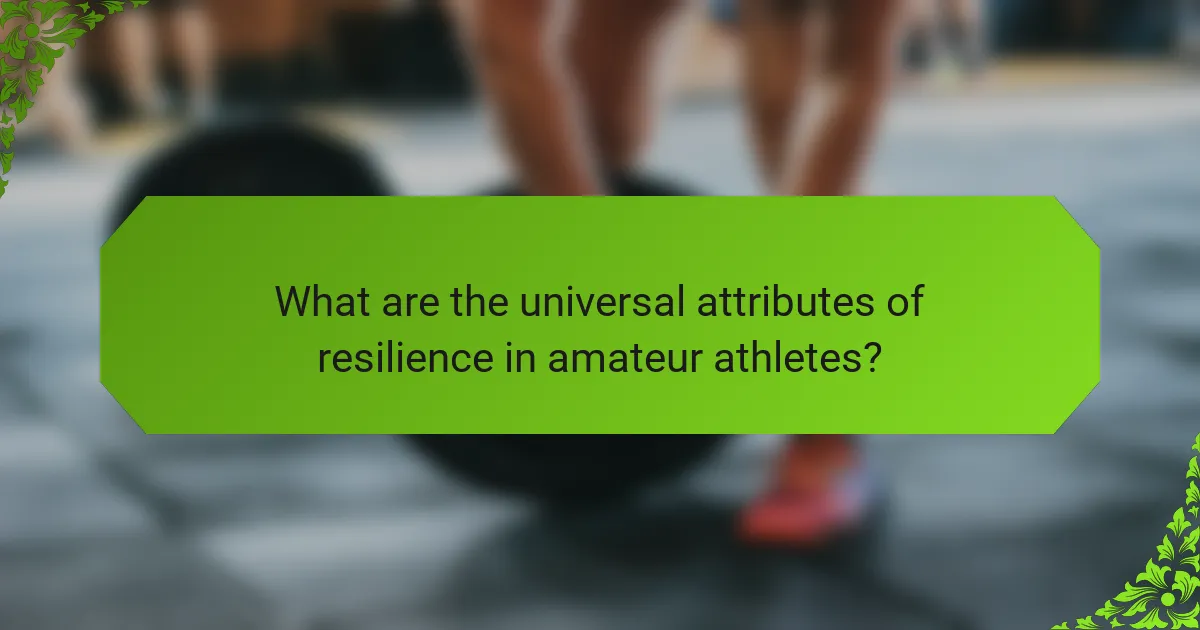 What are the universal attributes of resilience in amateur athletes?