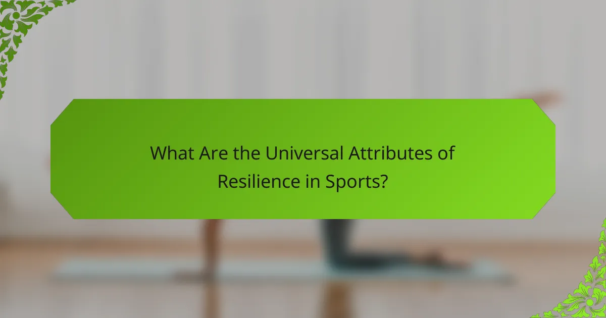 What Are the Universal Attributes of Resilience in Sports?