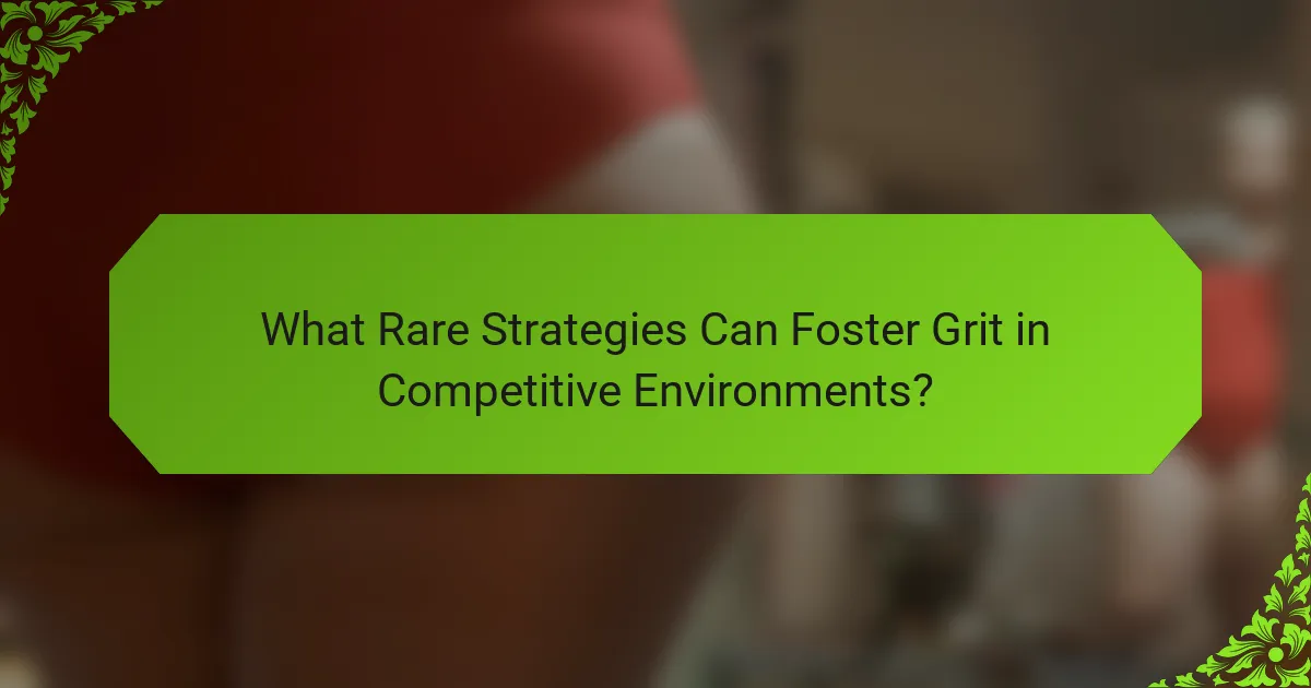 What Rare Strategies Can Foster Grit in Competitive Environments?