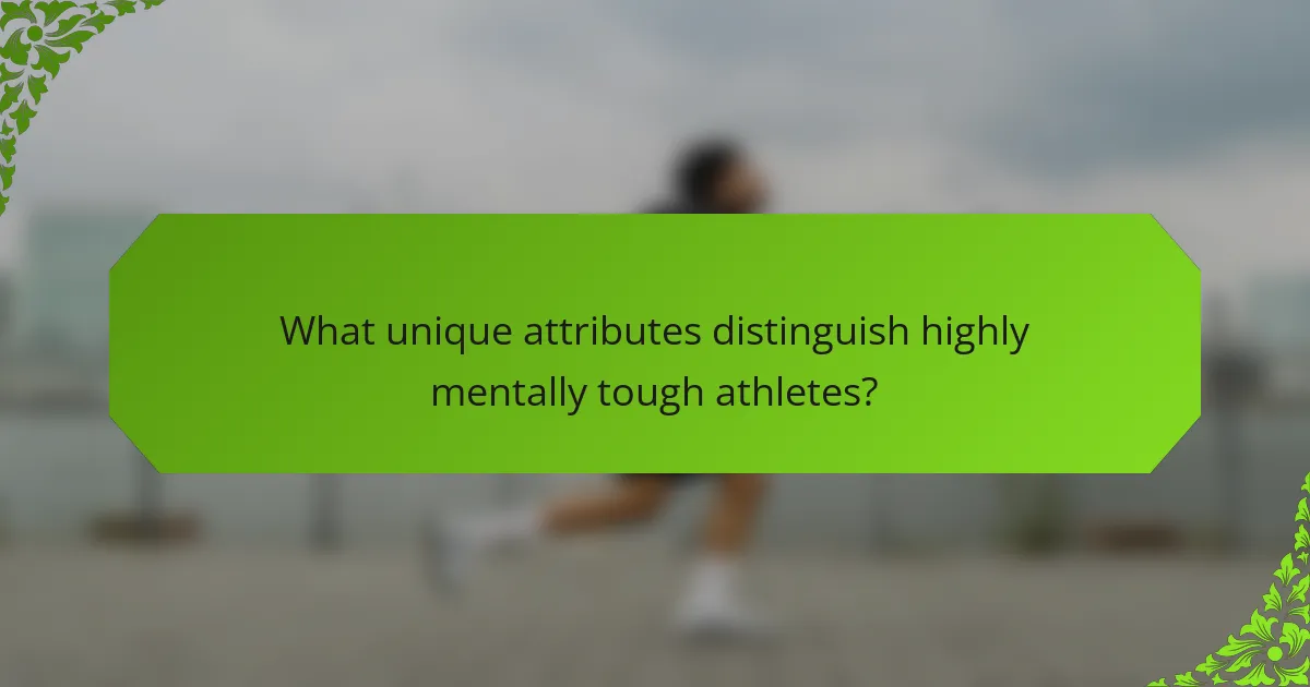 What unique attributes distinguish highly mentally tough athletes?