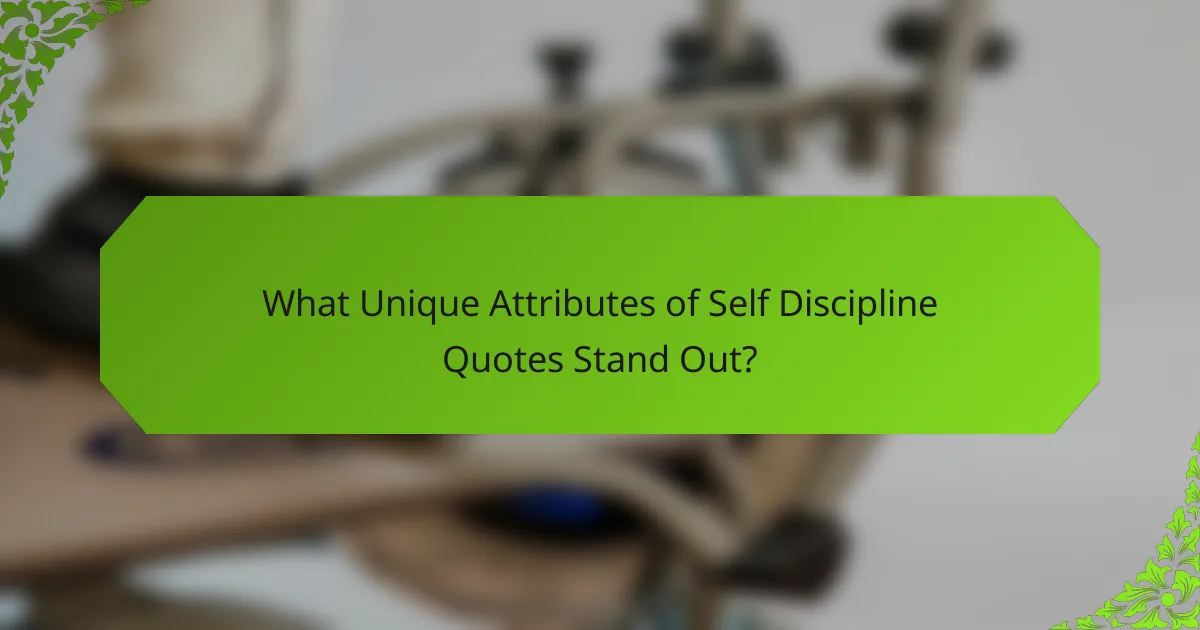 What Unique Attributes of Self Discipline Quotes Stand Out?